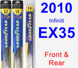Front & Rear Wiper Blade Pack for 2010 Infiniti EX35 - Hybrid
