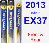Front & Rear Wiper Blade Pack for 2013 Infiniti EX37 - Hybrid