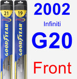 Front Wiper Blade Pack for 2002 Infiniti G20 - Hybrid