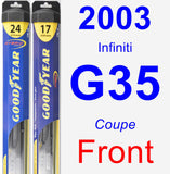 Front Wiper Blade Pack for 2003 Infiniti G35 - Hybrid