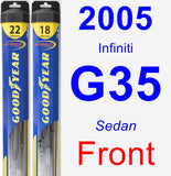 Front Wiper Blade Pack for 2005 Infiniti G35 - Hybrid