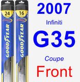 Front Wiper Blade Pack for 2007 Infiniti G35 - Hybrid