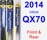 Front & Rear Wiper Blade Pack for 2014 Infiniti QX70 - Hybrid
