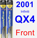 Front Wiper Blade Pack for 2001 Infiniti QX4 - Hybrid