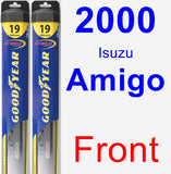 Front Wiper Blade Pack for 2000 Isuzu Amigo - Hybrid