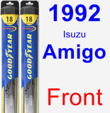 Front Wiper Blade Pack for 1992 Isuzu Amigo - Hybrid