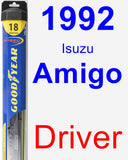 Driver Wiper Blade for 1992 Isuzu Amigo - Hybrid