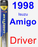 Driver Wiper Blade for 1998 Isuzu Amigo - Hybrid