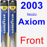 Front Wiper Blade Pack for 2003 Isuzu Axiom - Hybrid