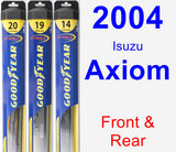 Front & Rear Wiper Blade Pack for 2004 Isuzu Axiom - Hybrid