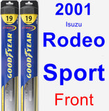 Front Wiper Blade Pack for 2001 Isuzu Rodeo Sport - Hybrid