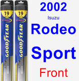 Front Wiper Blade Pack for 2002 Isuzu Rodeo Sport - Hybrid