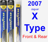 Front & Rear Wiper Blade Pack for 2007 Jaguar X-Type - Hybrid