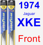 Front Wiper Blade Pack for 1974 Jaguar XKE - Hybrid