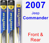 Front & Rear Wiper Blade Pack for 2007 Jeep Commander - Hybrid