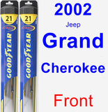 Front Wiper Blade Pack for 2002 Jeep Grand Cherokee - Hybrid