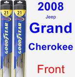 Front Wiper Blade Pack for 2008 Jeep Grand Cherokee - Hybrid