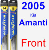 Front Wiper Blade Pack for 2005 Kia Amanti - Hybrid