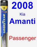 Passenger Wiper Blade for 2008 Kia Amanti - Hybrid