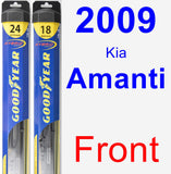 Front Wiper Blade Pack for 2009 Kia Amanti - Hybrid