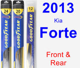 Front & Rear Wiper Blade Pack for 2013 Kia Forte - Hybrid