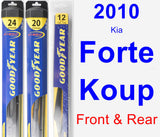 Front & Rear Wiper Blade Pack for 2010 Kia Forte Koup - Hybrid