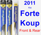 Front & Rear Wiper Blade Pack for 2011 Kia Forte Koup - Hybrid