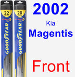 Front Wiper Blade Pack for 2002 Kia Magentis - Hybrid