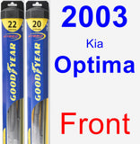 Front Wiper Blade Pack for 2003 Kia Optima - Hybrid