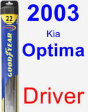 Driver Wiper Blade for 2003 Kia Optima - Hybrid