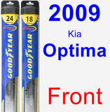 Front Wiper Blade Pack for 2009 Kia Optima - Hybrid