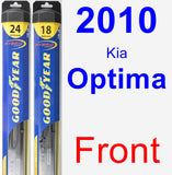 Front Wiper Blade Pack for 2010 Kia Optima - Hybrid