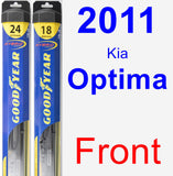 Front Wiper Blade Pack for 2011 Kia Optima - Hybrid