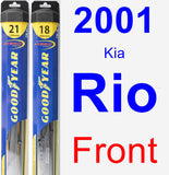 Front Wiper Blade Pack for 2001 Kia Rio - Hybrid