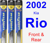 Front & Rear Wiper Blade Pack for 2002 Kia Rio - Hybrid