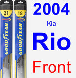 Front Wiper Blade Pack for 2004 Kia Rio - Hybrid