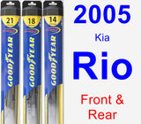 Front & Rear Wiper Blade Pack for 2005 Kia Rio - Hybrid