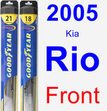 Front Wiper Blade Pack for 2005 Kia Rio - Hybrid