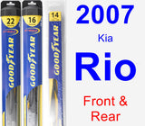 Front & Rear Wiper Blade Pack for 2007 Kia Rio - Hybrid