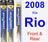 Front & Rear Wiper Blade Pack for 2008 Kia Rio - Hybrid