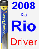 Driver Wiper Blade for 2008 Kia Rio - Hybrid