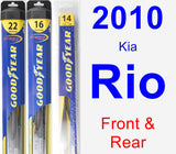 Front & Rear Wiper Blade Pack for 2010 Kia Rio - Hybrid