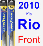 Front Wiper Blade Pack for 2010 Kia Rio - Hybrid