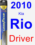 Driver Wiper Blade for 2010 Kia Rio - Hybrid