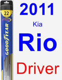 Driver Wiper Blade for 2011 Kia Rio - Hybrid