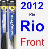 Front Wiper Blade Pack for 2012 Kia Rio - Hybrid