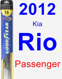 Passenger Wiper Blade for 2012 Kia Rio - Hybrid