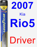Driver Wiper Blade for 2007 Kia Rio5 - Hybrid