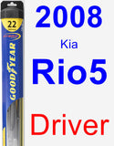 Driver Wiper Blade for 2008 Kia Rio5 - Hybrid