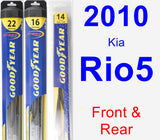 Front & Rear Wiper Blade Pack for 2010 Kia Rio5 - Hybrid